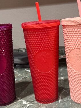 Starbucks Holiday Soft Touch Red Studded Cup